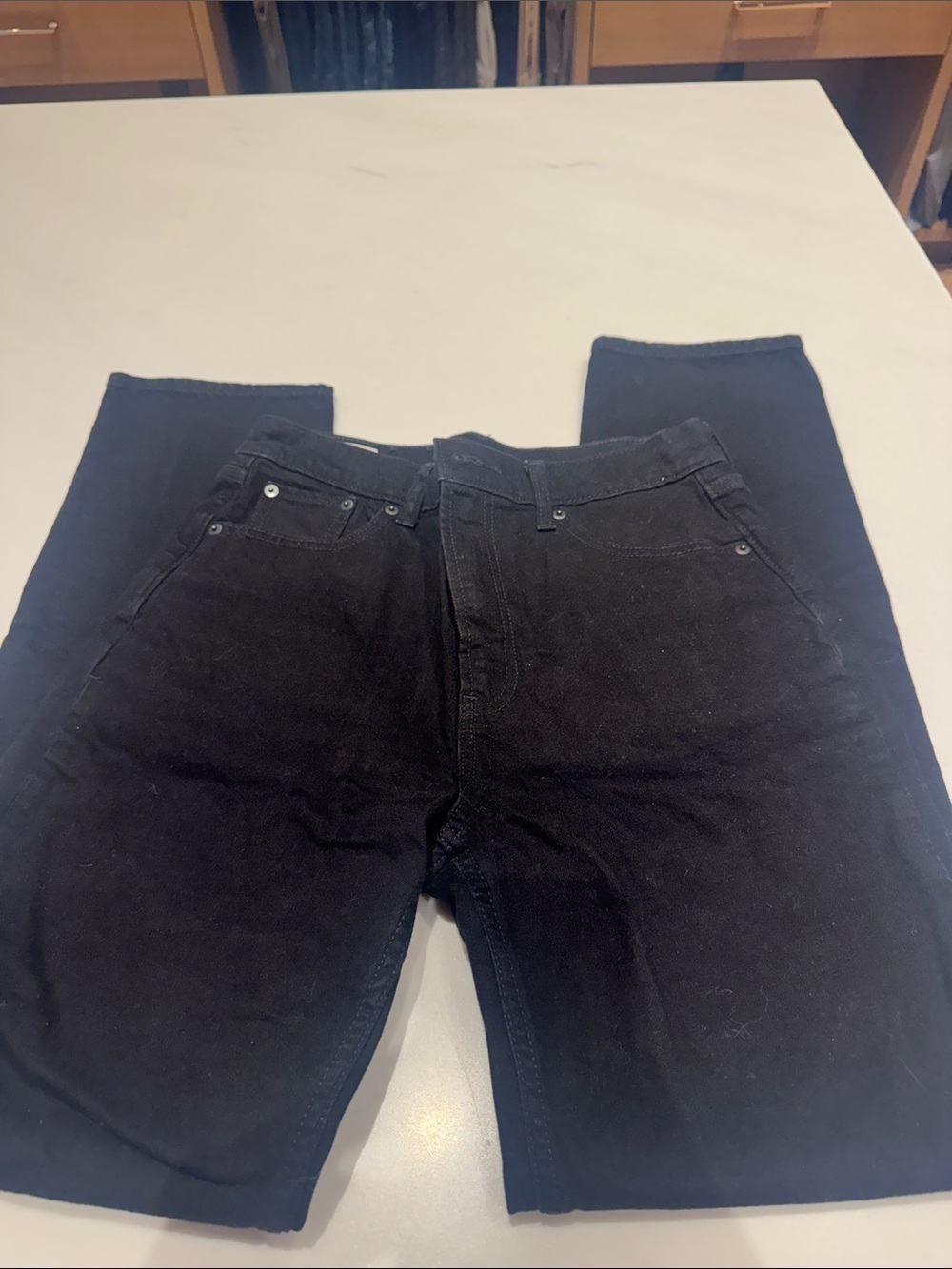 GAP Cheeky Straight High Rise Jeans in black Denim 8 T